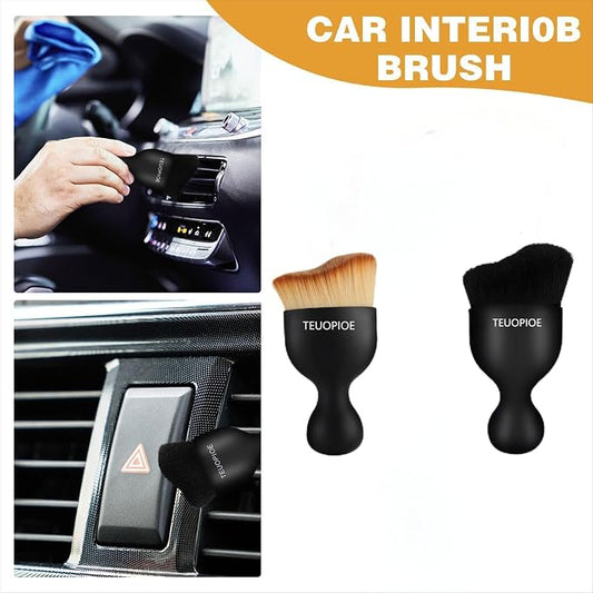2PCS Car Detailing Brush Set Soft Hair Automotive Interior Dusting Brushes for Dashboard, Air Vents, Keyboard, Car Interior Exterior Cleaning, Car Accessories, Auto Dust Brush