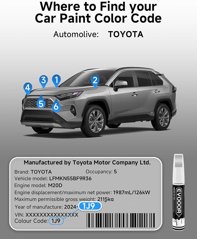 1J9 Celestial Silver Metallic Touch Up Paint Compatible with Toyota Exact Match 2 in 1 Touch up Paint for Chips and Nicks Repair