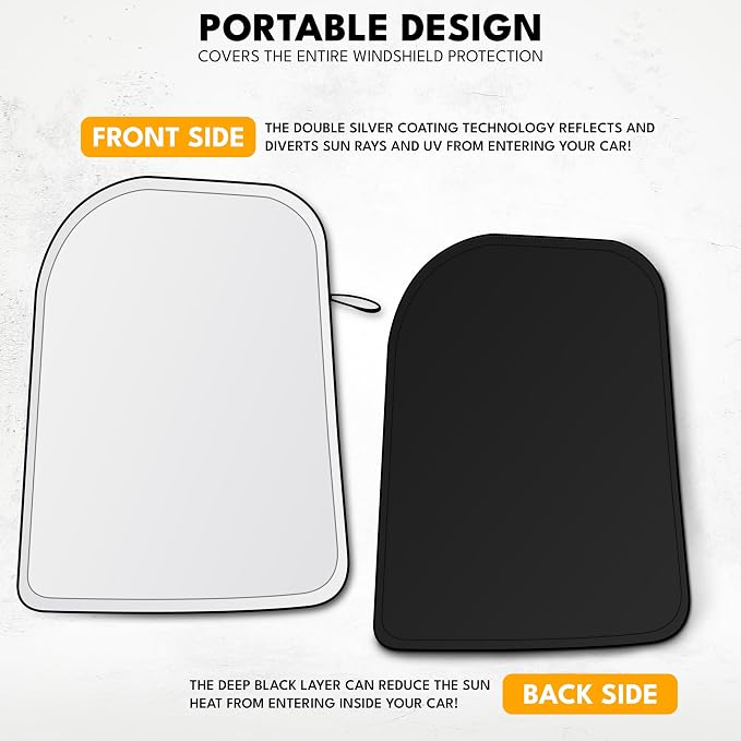 EcoNour Tesla Windshield Sun Shade for Model 3/Y 2017-2026, Foldable Front Window Sunshade Heat & UV Blocker for Tesla Interior Accessories