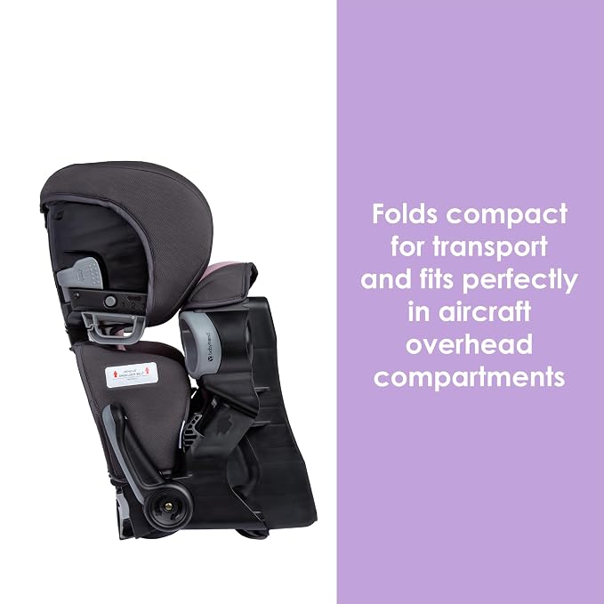 Baby Trend Protect 2-in-1 Folding Booster Seat, Dash Rose – Fold-Flat Travel-Ready Design, Lightweight Build, Belt-Positioning Comfort