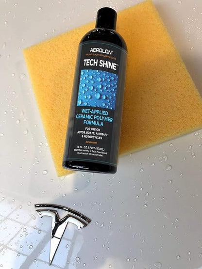 Detail Bundle: Tech Shine & Show Polish - Ceramic Coating for Cars, Liquid Car Wax, Car Polish, Ceramic Polymer Coating, Hydrophobic Top Coat Polish and Sealer, Base Coat Sealant, Applicator