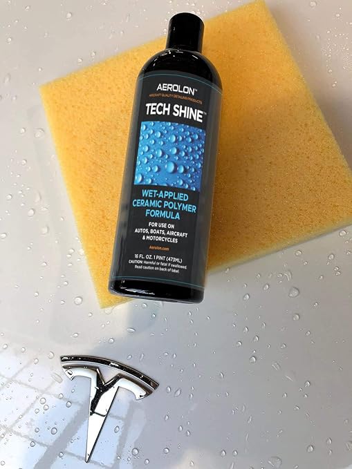 Tech Shine: Ceramic Coating for Cars, Car Wax, Car Polish, Ceramic Polymer Coating, Hydrophobic Top Coat Polish and Sealer, Auto Detailing with Applicator, Mirror Shine Gloss Kit, 2 Pack