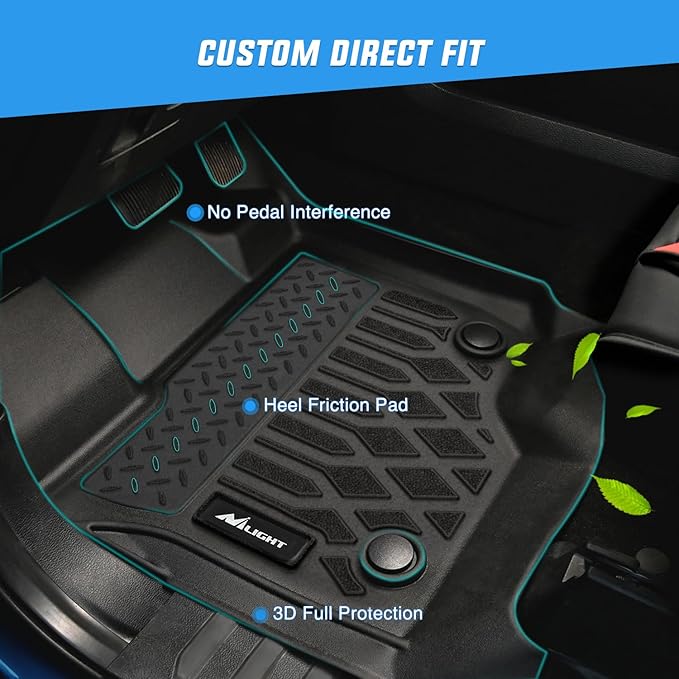 Nilight TPE Floor Mats for Toyota Sequoia 2023 2024 2025 2026 All Weather Custom Fit Heavy Duty Floor Liners