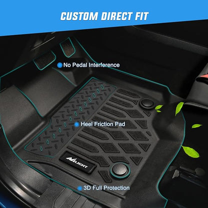 Nilight TPE Floor Mats for Ford F250 F350 F450 F550 Super Duty Crew Cab Bench Seat 2017 2018 2019 2020 2021 2022 2023 2024 2025 2026 All Weather Custom Fit Heavy Duty Floor Liners