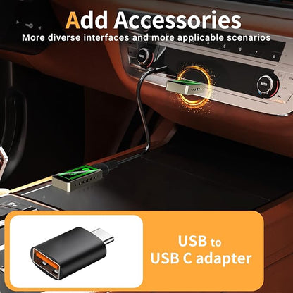 Wireless CarPlay Adapter, Convert Wired to Wireless CarPlay Android Auto 2-in-1, Mini Size with USB-C Extension, Stable Control, No Delay，Connection for iPhone iOS 10+ and Android 11+ Version