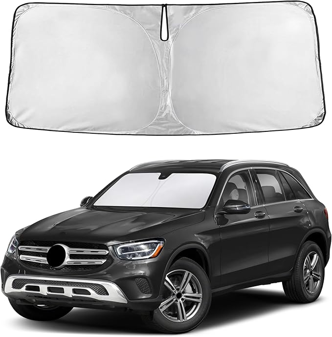 EcoNour Windshield Sunshade Compatible for Mercedes Benz GLC300 2016-2020 2021 2022, Sun Visor for Front Windshield & Window Sun Shade Cover, UV Heat Blocker & Protector, Car Accessories