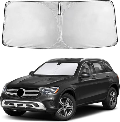 EcoNour Windshield Sunshade Compatible for Mercedes Benz GLC300 2016-2020 2021 2022, Sun Visor for Front Windshield & Window Sun Shade Cover, UV Heat Blocker & Protector, Car Accessories