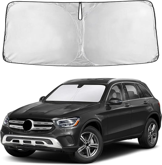 EcoNour Windshield Sunshade Compatible for Mercedes Benz GLC300 2016-2020 2021 2022, Sun Visor for Front Windshield & Window Sun Shade Cover, UV Heat Blocker & Protector, Car Accessories