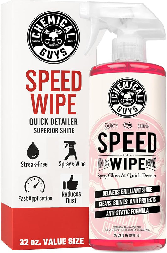 Chemical Guys Speed Wipe Quick Detailer, Safe for Cars, Trucks, SUVs, Motorcycles, RVs & More, Extra Large 32 fl oz, Cherry Scent