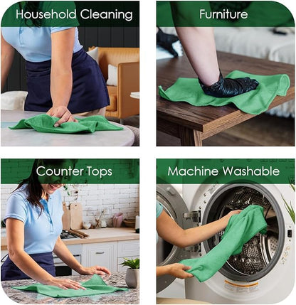 Avalon Towels Microfiber Cleaning Cloths (Value Pack of 36) - Size 16 x 16 Inches, Highly Absorbent Cleaning Rags, Lint Free, Reusable and Washable, Microfiber Towels for Cars