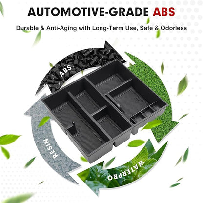 Autorder 2PCS Center Console Organizer for 2024 2025 Toyota Grand Highlander LE/XLE/Limited/Platinum/Nightshade Hybrid Accessories Armrest Storage Box Secondary Insert Tray