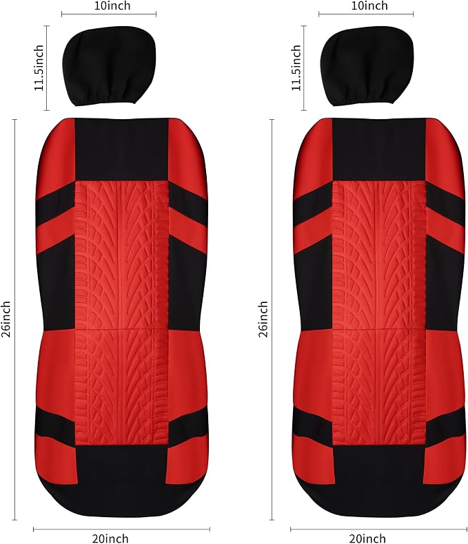 VarCozy Car Seat Covers Full Set, Front & Split Rear Bench for Car, Universal Cloth SUV, Sedan, Van, Automotive Interior Covers, Airbag Compatible