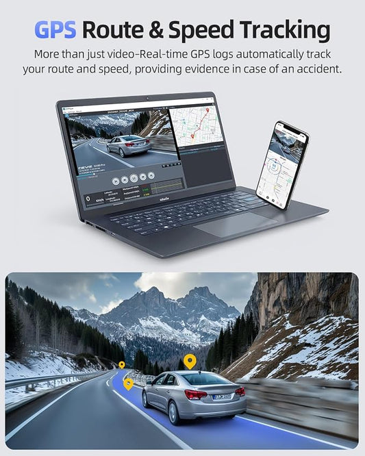 4K Dash Cam Front and Rear, 5G WiFi & GPS & 64GB Card, 1.5" IPS Display Dash Camera for Cars, 4K+1080P Dual Car Dashcam with 24H Parking Mode, Night Vision, G-Sensor, Loop Recording, WDR, 170° Angle