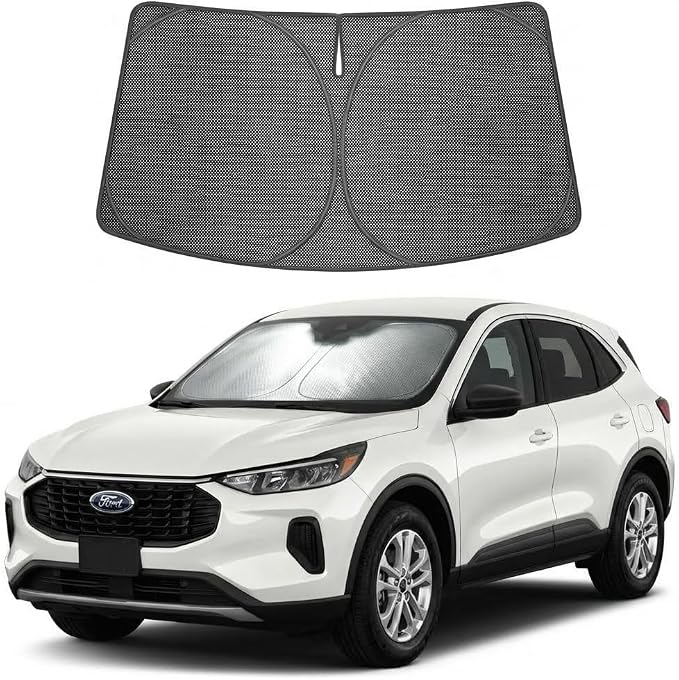 Proadsy Windshield Sun Shade Custom Fit Ford Escape 2020-2026 Ice Crystal Black Front Window Sunshade UV and Heat Blocker Foldable Visor Keeps Car Cooler for Summer Parking and Daily Use