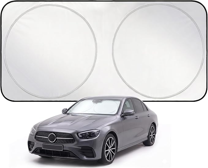 EzyShade Windshield Sun Shade with Shield-X Reflective Technology. See Vehicle Size-Chart. Foldable 1-Piece Car Sunshade Front Windshield Window Car SUV Truck. Sun Visor Heat Shield. Medium (M) Size