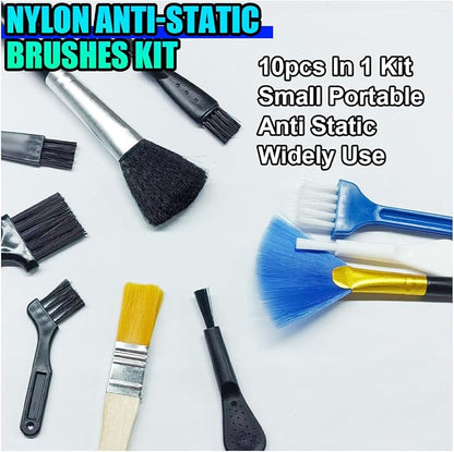ZIMISI 10PCS Car Detailing Brush Kit, Nylon Anti-Static Car Interior Cleaning Tools, Portable Crevice Cleaning Brush Auto Dusting Tool Multipurpose for Dashboard Air Vent Computer Keyboard