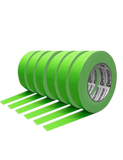 KREFINISH Painters Tape for Car - Green No Residue Automotive Masking Tape - Heat Resistant for Paint Booth, 0.7 Inches x 60 Yards, 6 Rolls