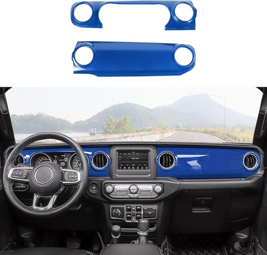RT-TCZ Center Console Trim Cover Dashboard Control Panel Cover Decorative Interior Accessories for Jeep Wrangler JL JLU & Gladiator JT 2018-2022,Blue