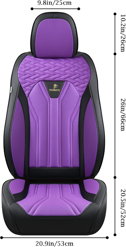 FLORICH Seat Covers for Cars, Waterproof Front Seat Covers, Purple Car Seat Covers 2 Pack, Universal Driver Seat Protector for Most Cars Trucks SUV
