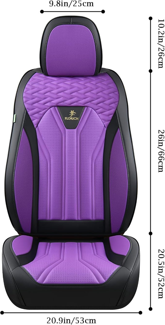 FLORICH Seat Covers for Cars, Waterproof Front Seat Covers, Purple Car Seat Covers 2 Pack, Universal Driver Seat Protector for Most Cars Trucks SUV