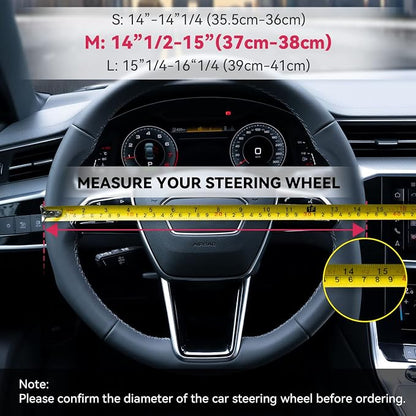 Boho Steering Wheel Cover Elastic Microfiber for Women, Universal Fit 15 inch Car SUV, Hippie Style Protector Cover, Anti-Slip, Breathable, Absorbing Sweat - 02
