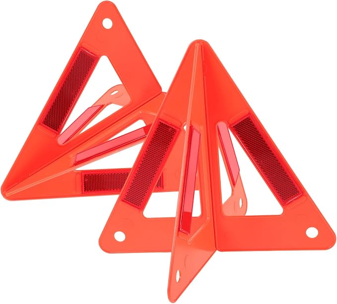 MAGICLULU Car Road Safety Kit 2pcs Reflective Emergency Warning Triangles with Plastic Triangle Signs for Roadside Vehicle Warning and Breakdown Safety