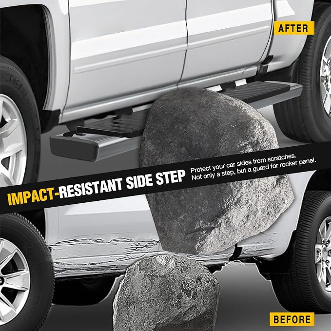 Nilight Running Boards for Ford F-150 2004-2014 Extended Super Cab 6 Inch Side Step Nerf Bars Stainless Steel Silver