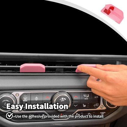 JWWY for Jeep JL Vent Air Outlet Adjustment Cover Trim Compatible with 2024-2025 Jeep Wrangler JL JLU Jeep Gladiator JT Interior Accessories 2pcs Pink