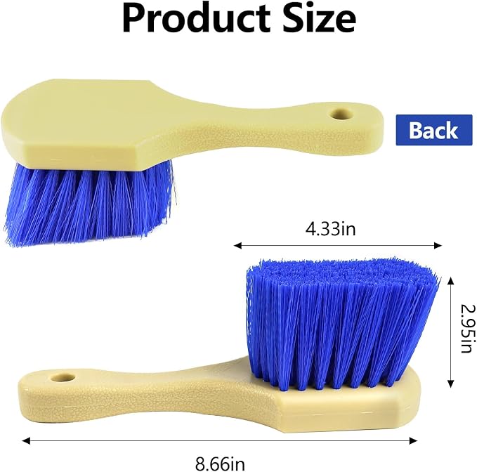 Hovom Car Wash Brush for Tire & Wheel Rim, Soft Bristle Wheel Cleaning Brushes, Short Handle Tire Cleaner Brush Releases Dirt and Road Grime, Universal Car Cleaning Supplies (Dark Blue)