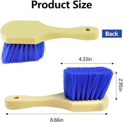 Hovom Car Wash Brush for Tire & Wheel Rim, Soft Bristle Wheel Cleaning Brushes, Short Handle Tire Cleaner Brush Releases Dirt and Road Grime, Universal Car Cleaning Supplies (Dark Blue)