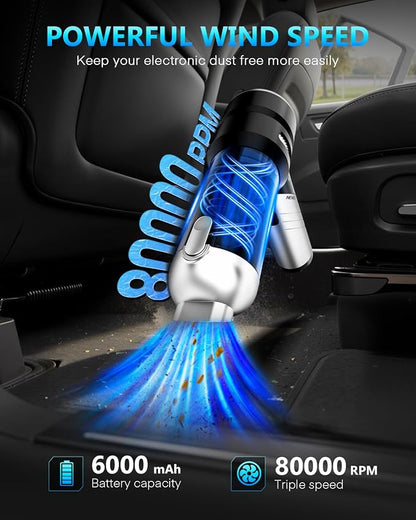 NEVERLAND Handheld Vacuum Cordless Car Vacuum - 15000PA High Power 4-in-1 Portable Foldable Small Detailing Kit, Rechargeable Hand Held Vacuum for Car Home Office