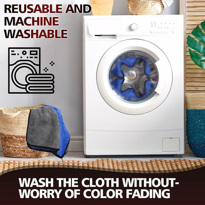 2 Pack Microfiber Cleaning Cloth, 23"x 11" Extra Large Microfiber Towels, Ultra Absorbent Car Washing Towels, Reusable Lint Free Streak Free Cleaning Rags for Car, Kitchen, and Window