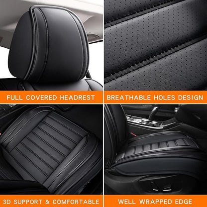 MINGBRON Car Seat Covers,Car Seat Protector Waterproof,Seat Covers Full Set, Car Seat Protectors,Automotive Seat Covers Fit for Most Cars Black