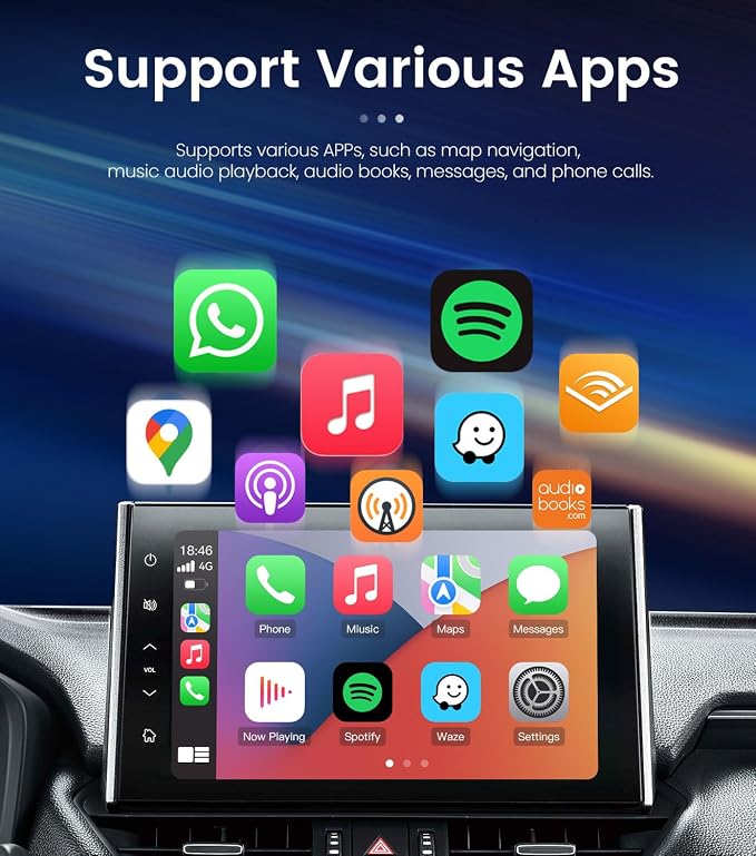 Wireless CarPlay Adapter for iPhone,Convert Wired to Wireless CarPlay Dongle for OEM Wired CarPlay Cars,Apple CarPlay Wireless Adapter Fit for Cars from 2015,Plug & Play Black