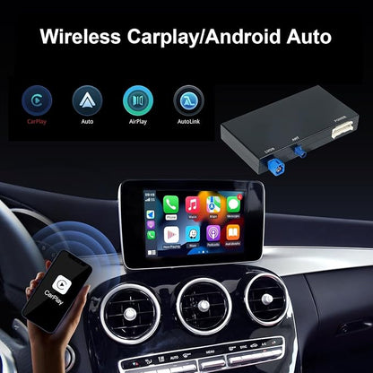 Wireless Carplay/Android Auto Adapter for Mercedes Benz A B CLA GLA C E ML GL GLK SLK, with NTG 5.0 System with Bluetooth, USB, Mirroring, Camera, Voice Control for Mercedes Benz Accessories