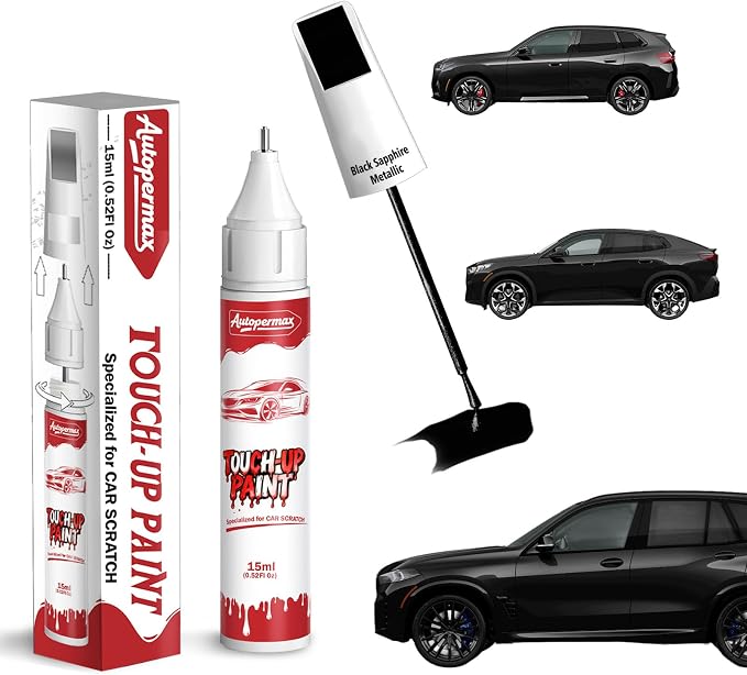 475 Black Sapphire Metallic Car Touch Up Paint for BMW, Color Accurate Two-In-One Car Paint Scratch Repair Pen, Professional Scratch Remover for Vehicles Chips and Nicks Scuff