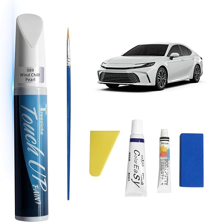 Wind Chill Pearl 089 Touch Up Paint for Toyota Exact Match, Car PaintPen Scratch Repair 2 in 1 Touch Up Paint, Car Scratch Remover for Deep Scratches Color-Matched Rapid Drying of Paint Coating