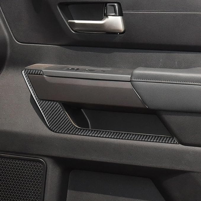 NVCNX Real Premium Carbon Fiber for Toyota Tundra 2022-2026 / Sequoia 2023-2026 2024 2025 Truck Pickup SUV Car Door Armrest Cover Interior Trim Accessories Overlay Sticker 4PCs not for Extended Cab