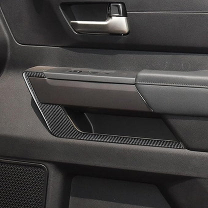 NVCNX Real Premium Carbon Fiber for Toyota Tundra 2022-2026 / Sequoia 2023-2026 2024 2025 Truck Pickup SUV Car Door Armrest Cover Interior Trim Accessories Overlay Sticker 4PCs not for Extended Cab