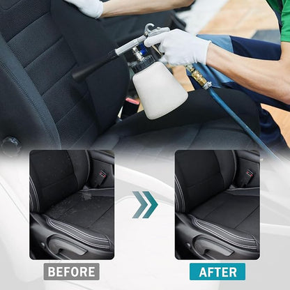 Car Cleaning Air Gun with 2 Nozzle Sets,Foam Bottle, Brush Head, Cleaning Sponge,Interior Cleaning Kit for Vehicle Upholstery, Carpet, and Seats