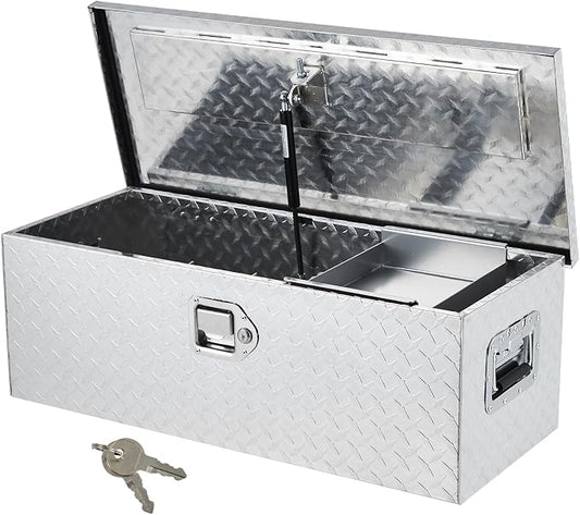 Garvee 30 Inch Truck Bed Tool Box, Heavy Duty Aluminum Pickup Tool Chest with Sliding Shelf, Waterproof & Rust-Resistant Storage Organizer for Truck, RV, Trailer