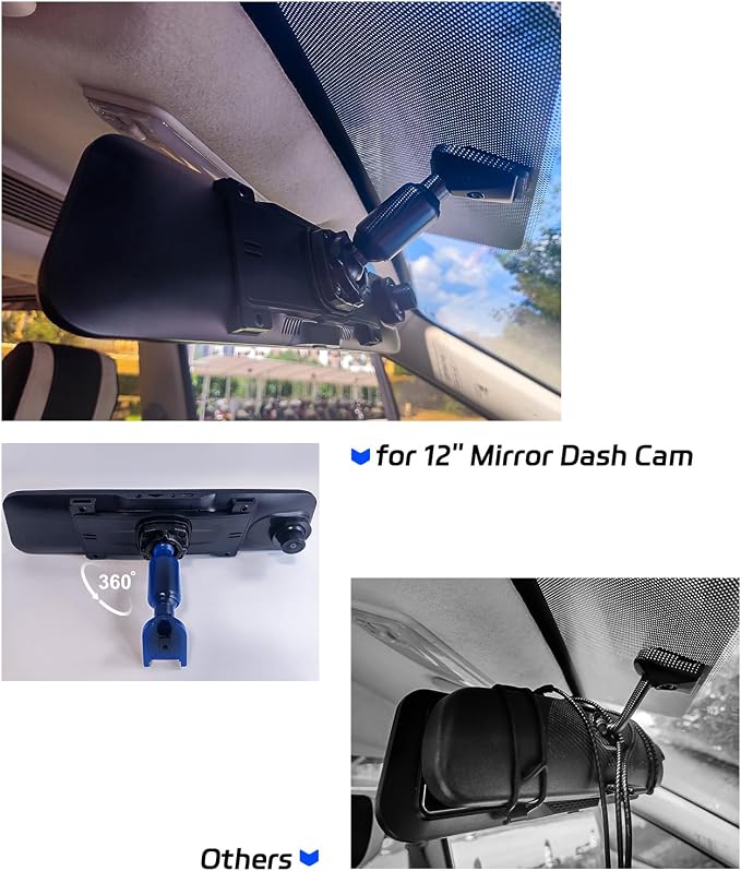 Pelsee Bracket for 12‘’ Mirror Dash Cam Rear View Dash Camera Mount(P12 Pro/P12 Plus/S12 Pro), Not for P12 Pro Max