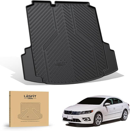 LASFIT Trunk Mat for Volkswagen Jetta 2011-2018, Custom Fit All-Weather TPE Rubber Cargo Mat for VW Jetta Accessories Trunk Liner Cargo Liner, Waterproof, Easy to Clean, Black