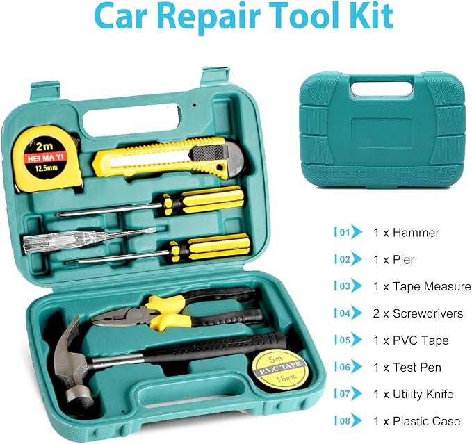 Car Emergency Roadside Tool kit,Road Side Safety Assistance Kit for Women Men Adult,Auto Truck Vehicle Emergency Bag with Shovel Jumper Cable First Aid Kit