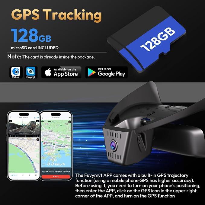 Front 4K & Rear 1080P Dash Cam for Toyota RAV4 2019-2021 LE Limited Premium XLE TRD Hybrid & RAV4 Prime 2021-2024 (Model A)(No Vent Hole),OEM-Style,Loop Recording,WiFi & App,128G Card