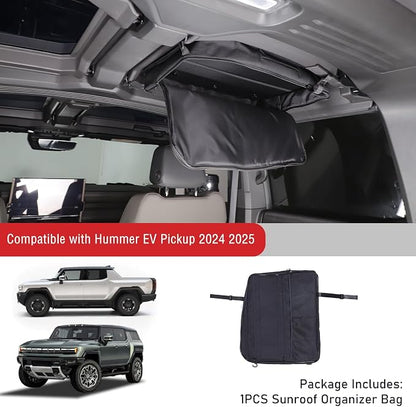 Car Sunroof Organizer Bag Compatible with 2024 2025 2026 Hummer EV Roof Panel Storage Bag Waterproof Foldable Multi-Function Car Rooftop Carrier Sunroof Storage Bags (Rear Top Roof Glass-Right)
