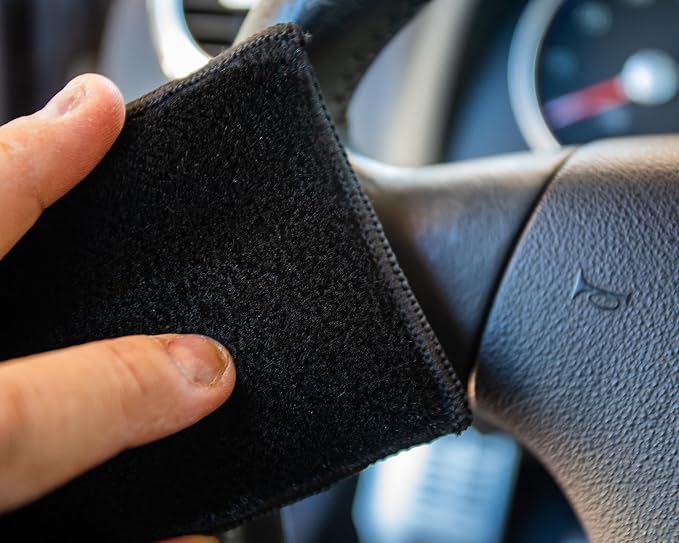 Double-Sided Scrub Pad, Interior Car Cleaning, Effective on Dashboards, Center Consoles, Door Panels, Plastic Trim, Leather Seats, Safe for Leather, Plastic, Vinyl, 3-Pack (Black)