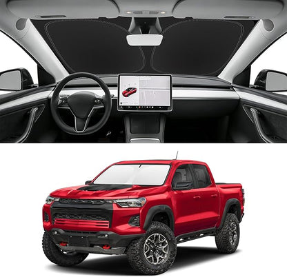 Custom Fit Windshield Sun Shade for Chevy Colorado 2015-2026, Blocks UV & Heat, Front Window Sunshade Accessories, Easy Fold & Store Keep Your Car Cooler