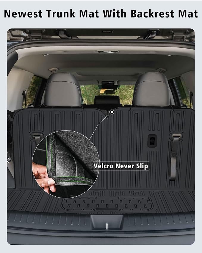 Floor Mats Custom Fit for Kia Sorento 2021-2025 2026 6&7 Seats (Not for Hybrid) Trunk Mat with Backrest Mat All Weather TPE Rubber Cargo Liner Back Seat Protector Full Set for Sorento Accessories