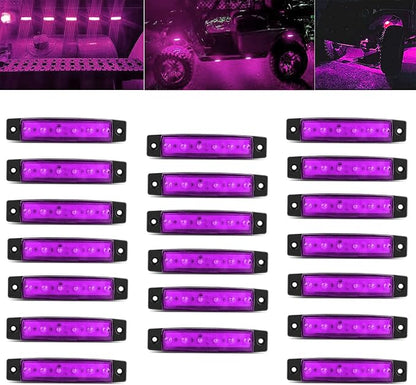 20 Pcs Purple LED Rock Strip Lights,Wheel Well Underglow Lighting Kits,Car Rock Lights Exterior Side Marker Lights for Wrangler Truck Golf Cart RV RV SUV Offroad